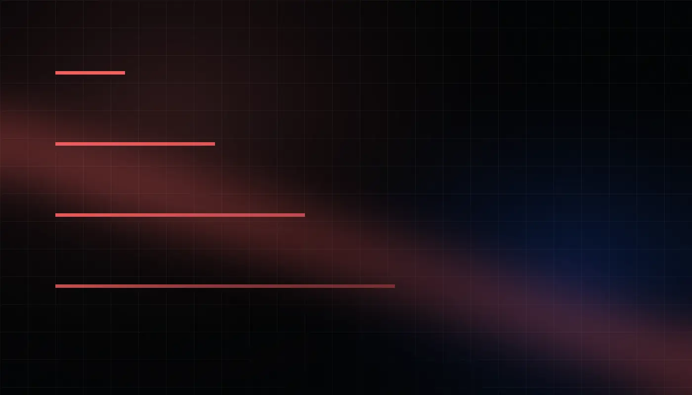 Grafico astratto con quattro barre di tempo su griglia scura
